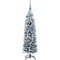 vidaXL Kunstkerstboom Groen 150 cm PVC en Staal en Kunststof