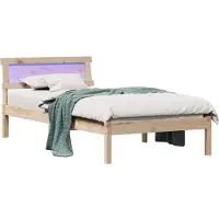 vidaXL Bedframe met hoofdeinde Bruin 80 x 200 cm Massief grenenhout