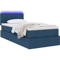vidaXL LED opbergbed met matras Blauw 100 x 200 cm Stof
