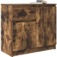 vidaXL Dressoir met lade 71x35x65 cm spaanplaat gerookt eikenkleurig