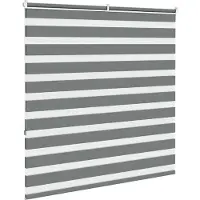 vidaXL Dubbele rolgordijn, donkergrijs, 145x150 cm, stofbreedte 140,9 cm, polyester