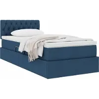 vidaXL Opbergbed met matras met hoofdeinde Blauw 90 x 190 cm fluweel