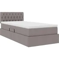 vidaXL Opbergbed met matras met hoofdeinde Taupe 90 x 200 cm fluweel