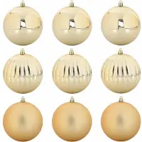 vidaXL Kerstbal Set XL 9 st Goud Ø 15 cm Kunststof
