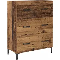vidaXL Highboard Oud Hout 69,5 x 34 x 180 cm Bewerkt hout