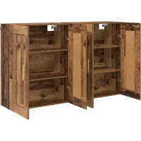 vidaXL Wandkast 2 st Oudhout 69,5 x 34 x 90 cm Bewerkt hout