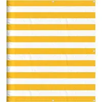 vidaXL Balkonscherm Geel en Wit Gestreept 120x700 cm