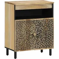 vidaXL Bijzetkast 60x33x75 cm massief mangohout