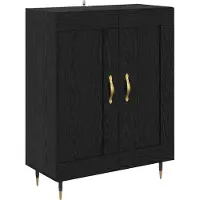 vidaXL Highboard Zwart eiken 69,5 x 34 x 180 cm Bewerkt hout