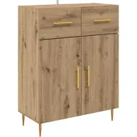 vidaXL Hoge kast Artisan Eiken 69,5 x 34 x 180 cm Bewerkt hout