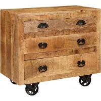 vidaXL Bijzetkast met lade Bruin 70 x 38 x 63 cm massief mangohout