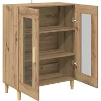 vidaXL Dressoir Artisan Eiken 69,5 x 34 x 90 cm Bewerkt hout