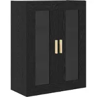 vidaXL Highboard Zwart Eiken 69,5 x 34 x 180 cm