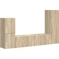 vidaXL Tv-meubelset 4 st Sonoma Eik Bewerkt hout
