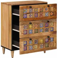 vidaXL Dressoir Naturel 60 x 33 x 75 cm Massief Mango Hout