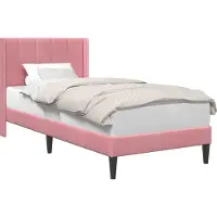 vidaXL Bedframe met hoofdeinde Roze 90 x 190 cm Fluweel