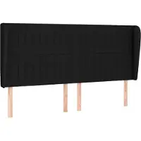 vidaXL Hoofdbord met randen 183x23x118/128 cm stof zwart