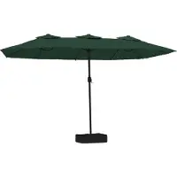 vidaXL Parasol dubbel dak met LED 449x265 cm groen