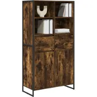 vidaXL Dressoir Rook Eik 81 x 36 x 150.5 cm Bewerkt hout