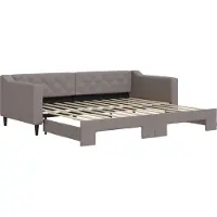 vidaXL Slaapbank met onderschuifbed 90x200 cm stof taupe