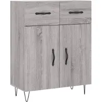 vidaXL Hoge kast 69,5x34x180 cm bewerkt hout grijs sonoma eikenkleurig