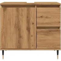 vidaXL Badkamerkast 65x33x60 cm bewerkt hout artisanaal eikenkleurig