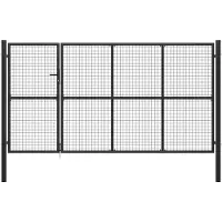 vidaXL Tuinpoort staal 350x150 cm antraciet