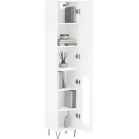 vidaXL Hoge kast 34,5x34x180 cm bewerkt hout wit