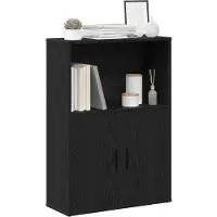 vidaXL Boekenkast 60x24x85 cm bewerkt hout zwart eikenkleurig