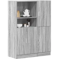 vidaXL 2-delige Keukenkastenset bewerkt hout grijs sonoma eikenkleur