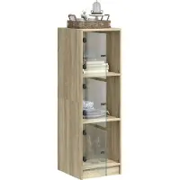 vidaXL Hoge kast met glazen deuren 35x37x109 cm sonoma eikenkleurig