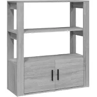 vidaXL Dressoir 80x30x90 cm bewerkt hout grijs sonoma eikenkleurig