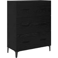 vidaXL Highboard Zwart Eiken 69,5 x 34 x 180 cm Bewerkt hout