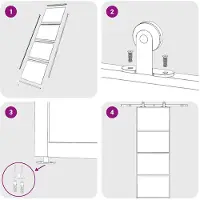 vidaXL Schuifdeur 76x205 cm mat ESG-glas en aluminium zwart