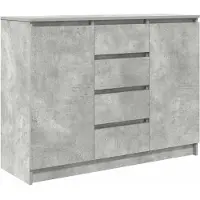 vidaXL Dressoir met lades 100,5x35x76 cm spaanplaat betongrijs