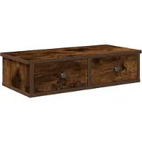 vidaXL Wandschap met lades 60x28x15 cm bewerkt hout gerookt eikenkleur