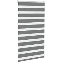 vidaXL Zebra rolgordijn 75x100 cm stofbreedte 70,9 cm donkergrijs