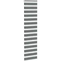 vidaXL Zebra rolgordijn 60x200 cm stofbreedte donkergrijs 55,9 cm