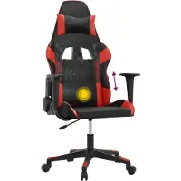 vidaXL Massage gamestoel kunstleer zwart en rood