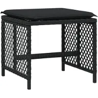 vidaXL 13-delige Tuinset met kussens poly rattan zwart