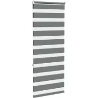 vidaXL Zebra rolgordijn 60x150 cm stofbreedte donkergrijs 55,9 cm