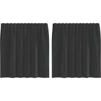 vidaXL Gordijnen voile met tab top 2 st zwart