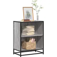 vidaXL Boekenkast 60x35x76 cm bewerkt hout grijs sonoma eikenkleurig