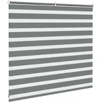 vidaXL Zebra rolgordijn 165x100 cm stofbreedte 160,9 cm donkergrijs