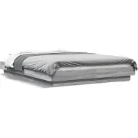 vidaXL Bedframe met LED-verlichting grijs sonoma eiken 140x190 cm