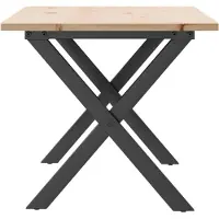 vidaXL Salontafel X-frame 100x50x45 cm massief grenenhout en staal