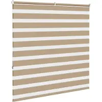 vidaXL Dubbele rolgordijn, zandbruin, 140x150 cm, stofbreedte 135,9 cm, polyester