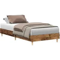 vidaXL Bedframe zonder matras 90x200 cm spaanplaat bewerkt hout