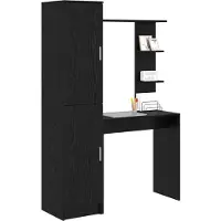 vidaXL Bureau met plank met opslag met de deur 2 st Zwart Eiken
