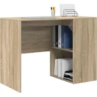 vidaXL Bureau Sonoma Eik Bewerkt hout 102 x 50 x 75 cm